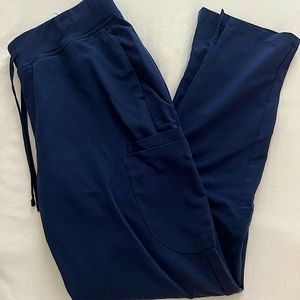 Mandala Scrubs Equa-Tek 6-Pocket Slim Scrub Pants - Size Small, Navy Blue